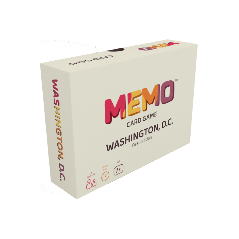 MEMO Washington, D.C. Original memory-matching card game with stylish art, snazzy twists, and a guide.